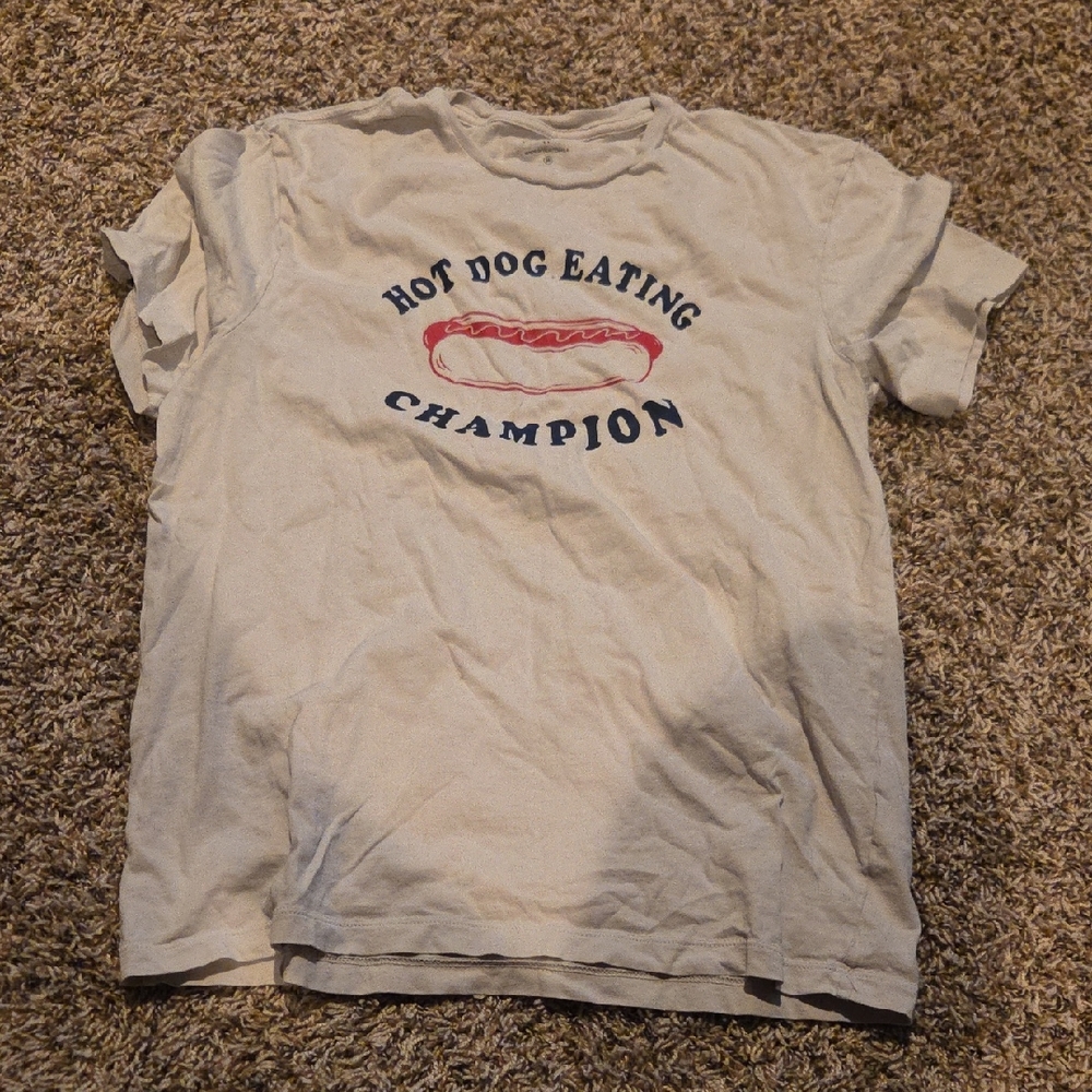 J. Crew White Hot Dog Champion Tee